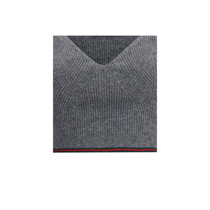 V-neck ribbed Top