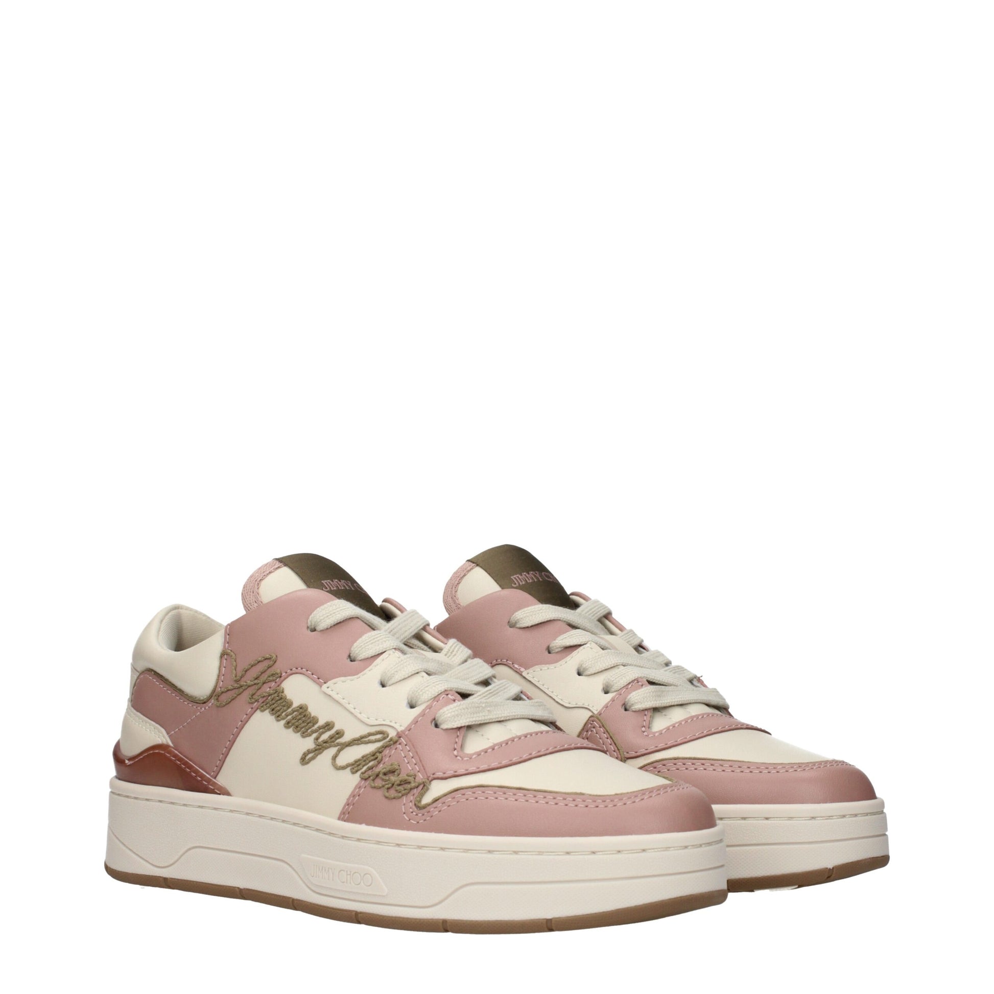 Pink Leather Low Tops