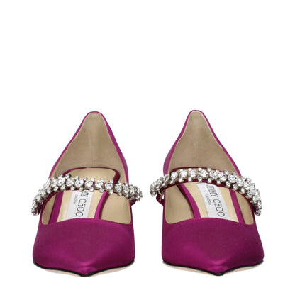 Pink Satin Mid Heel Pumps