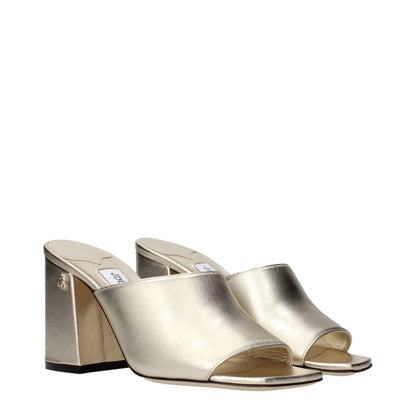 Gold Leather Platforms
