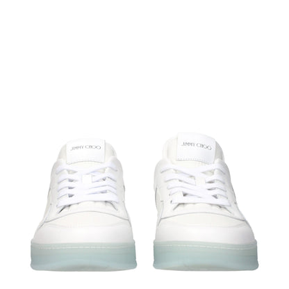 White Leather Low Top Sneakers