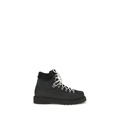 Black Calf Leather Bos Taurus Lace-Up Boots