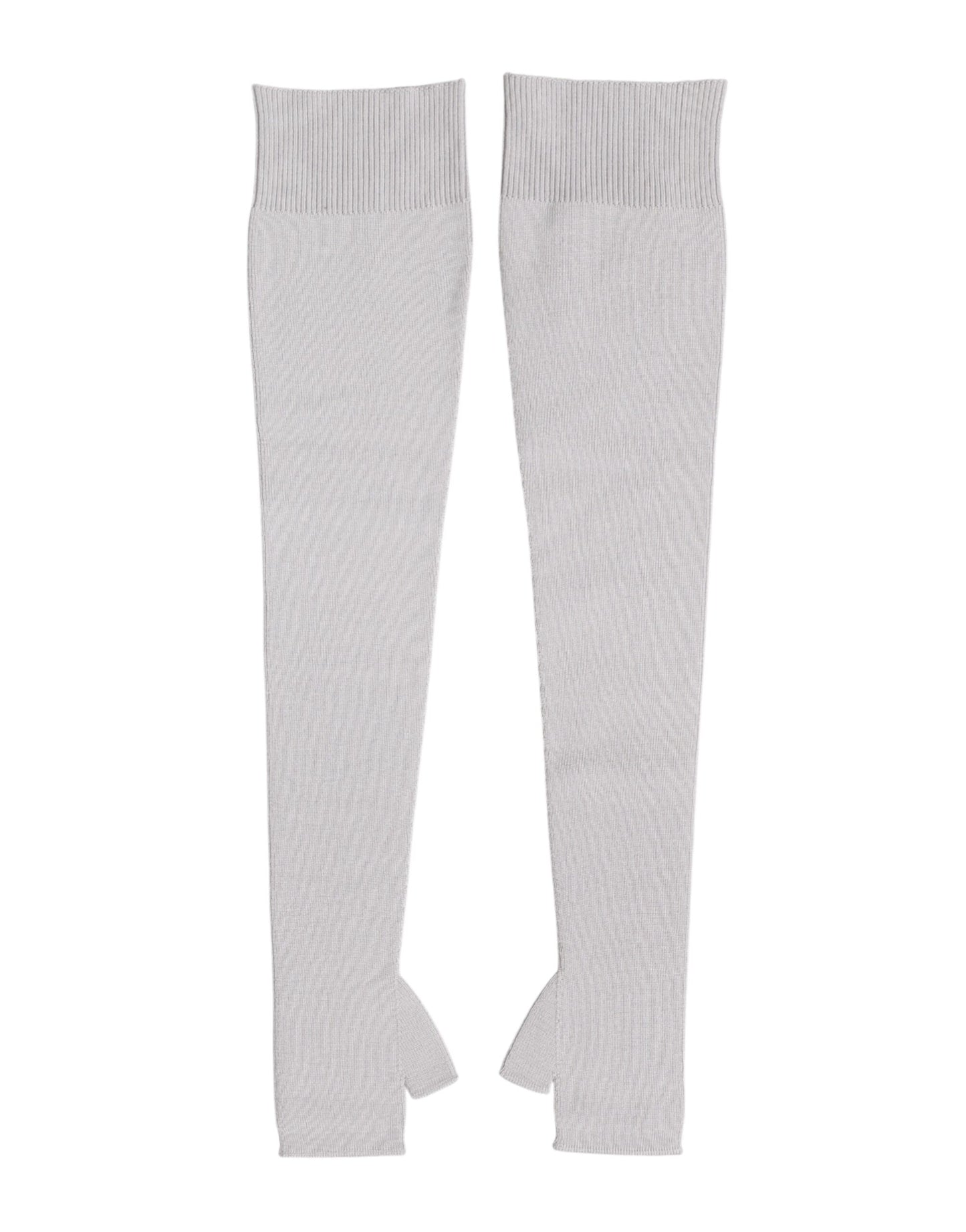 Gray Virgin Wool Knitted Fingerless Men Gloves