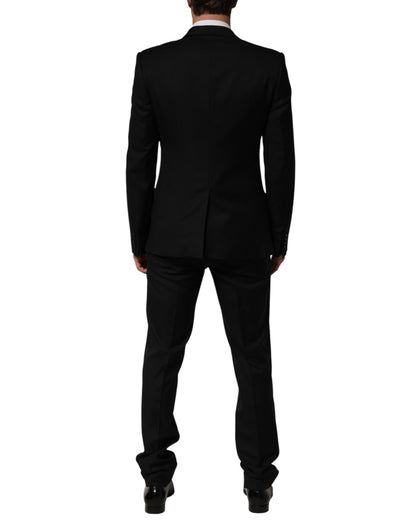 Black 2 Buttons Jacket Formal 2 Piece Suit