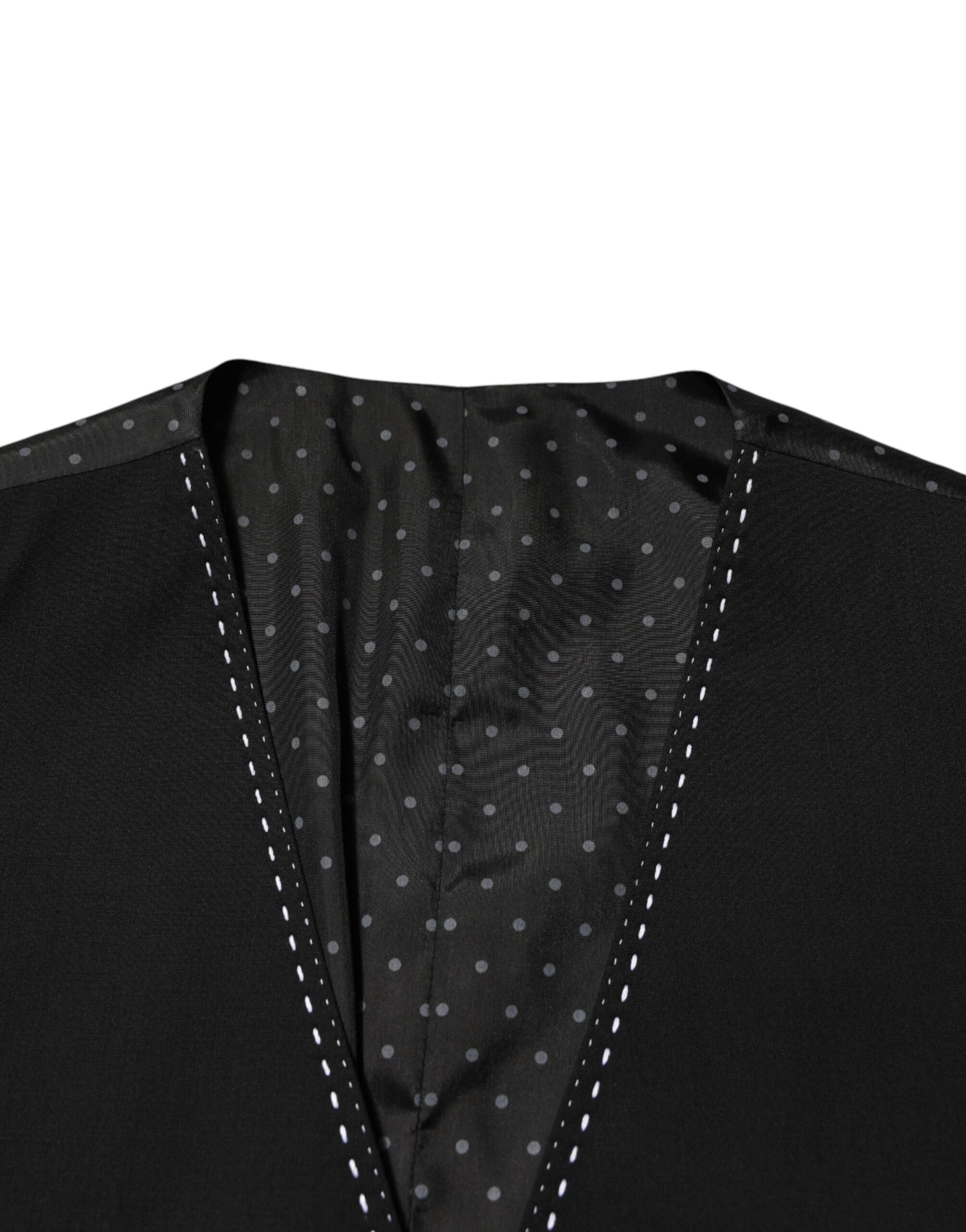 Black Wool Dress Formal Men Waistcoat Vest