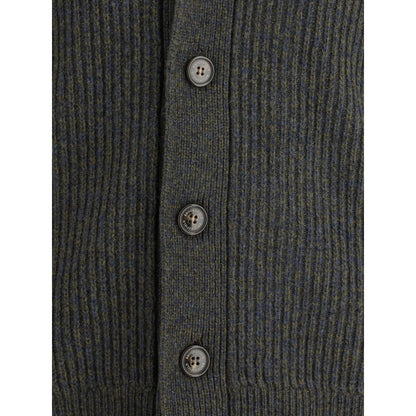Green Fleece Wool Cardigan