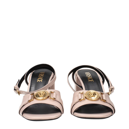 Pink Leather Platform Sandals
