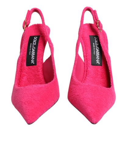 Pink Suede High Heels Slingback Shoes