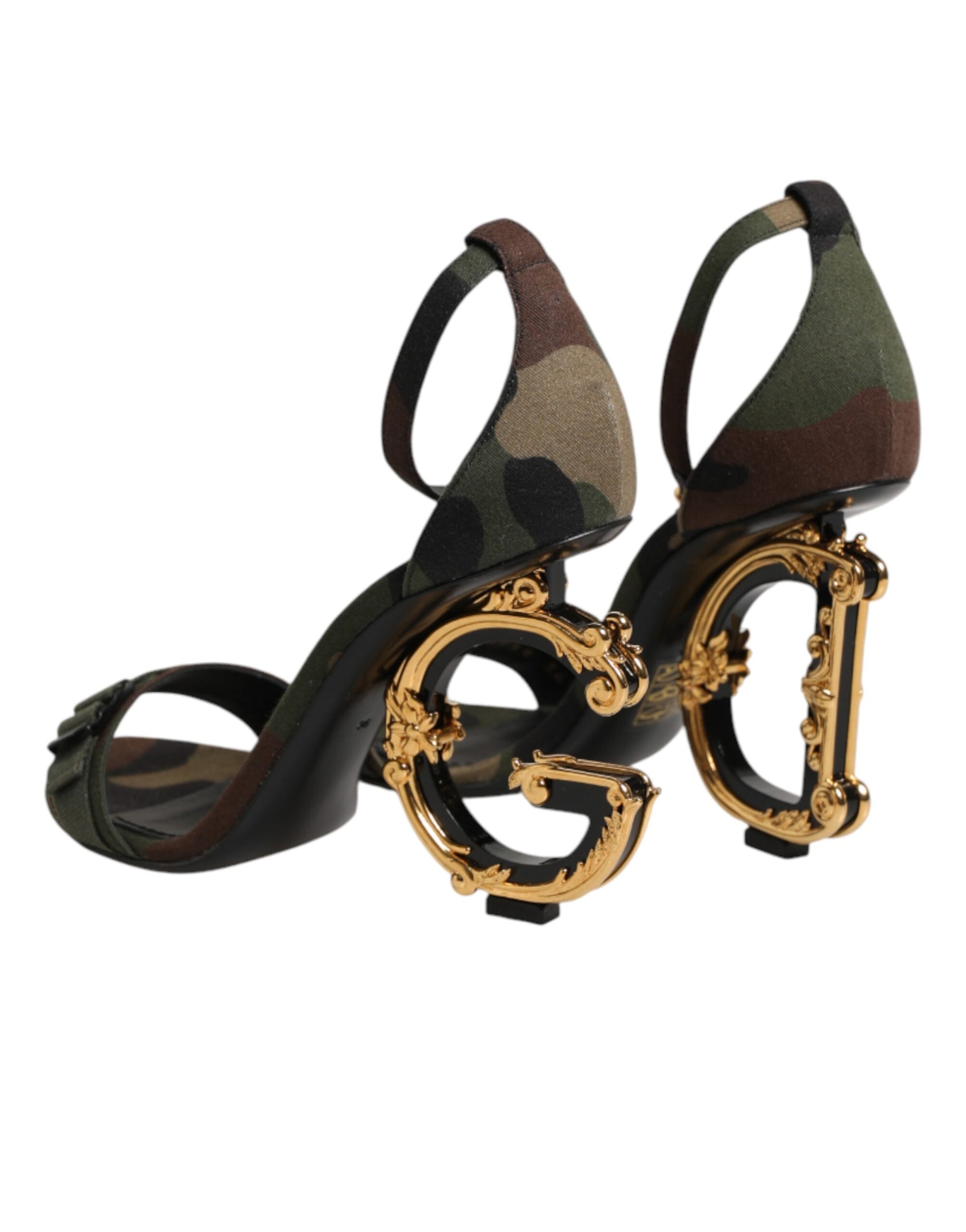 Multicolor DG Logo Heels Camouflage Sandals Shoes
