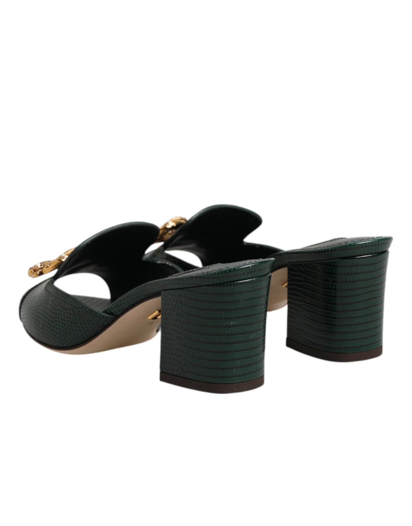 Green DG Amore Heel Slides Sandals Shoes