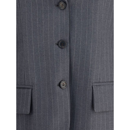 Gray Fleece Wool Blazer