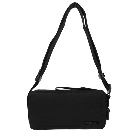 Black Fabric Crossbody Bag
