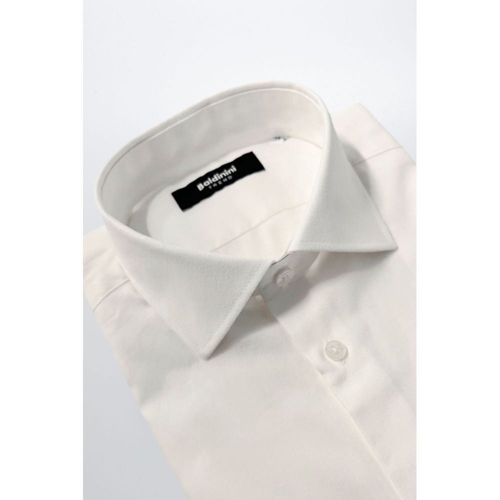 White Cotton Men Shirt