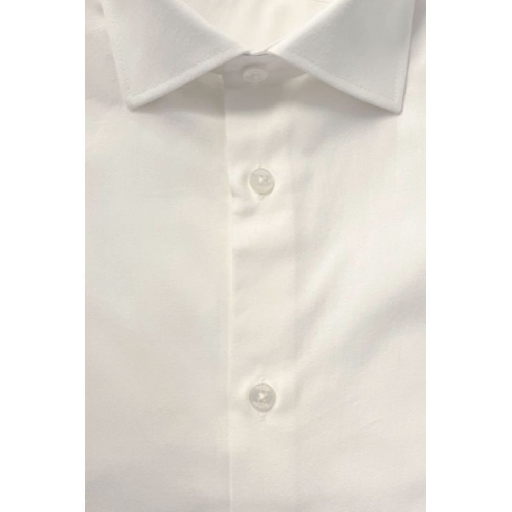 White Cotton Men Shirt