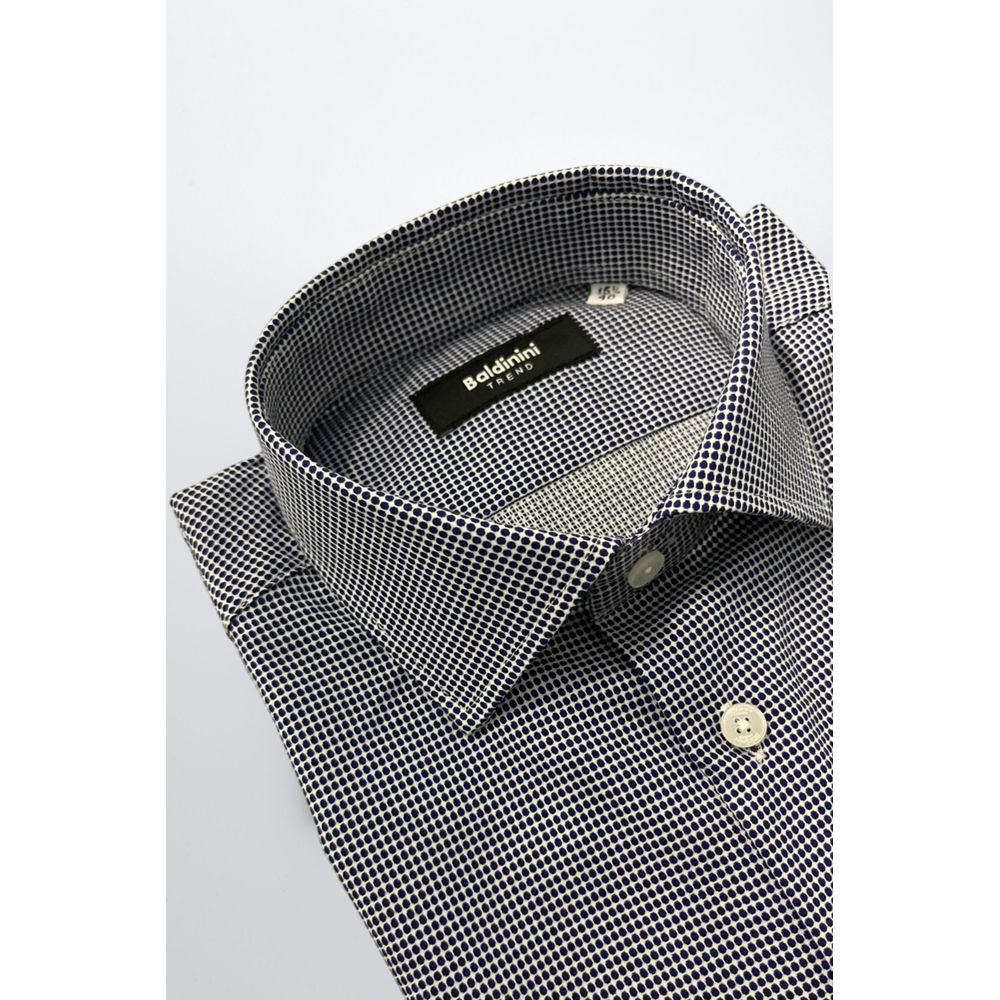 Blue Cotton Men Shirt