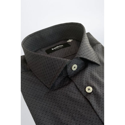 Gray Cotton Men Shirt