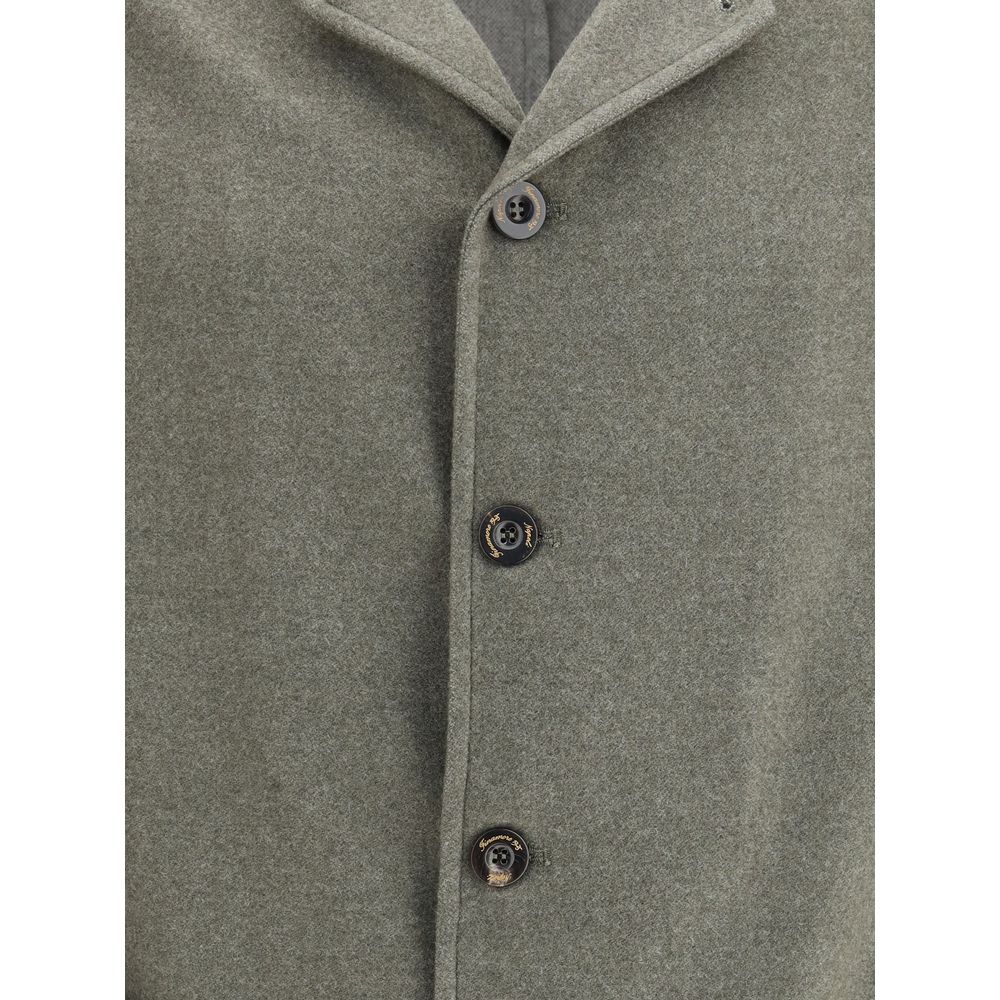 Green Fleece Wool Coat