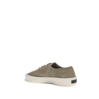 Beige Leather Low Top Sneakers
