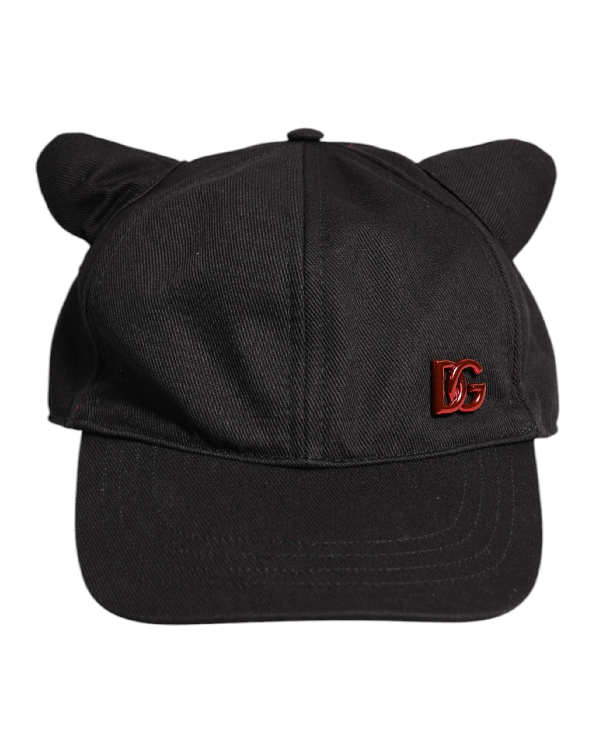 Black Cotton Logo Patch 6 Panels Baseball Cap Hat
