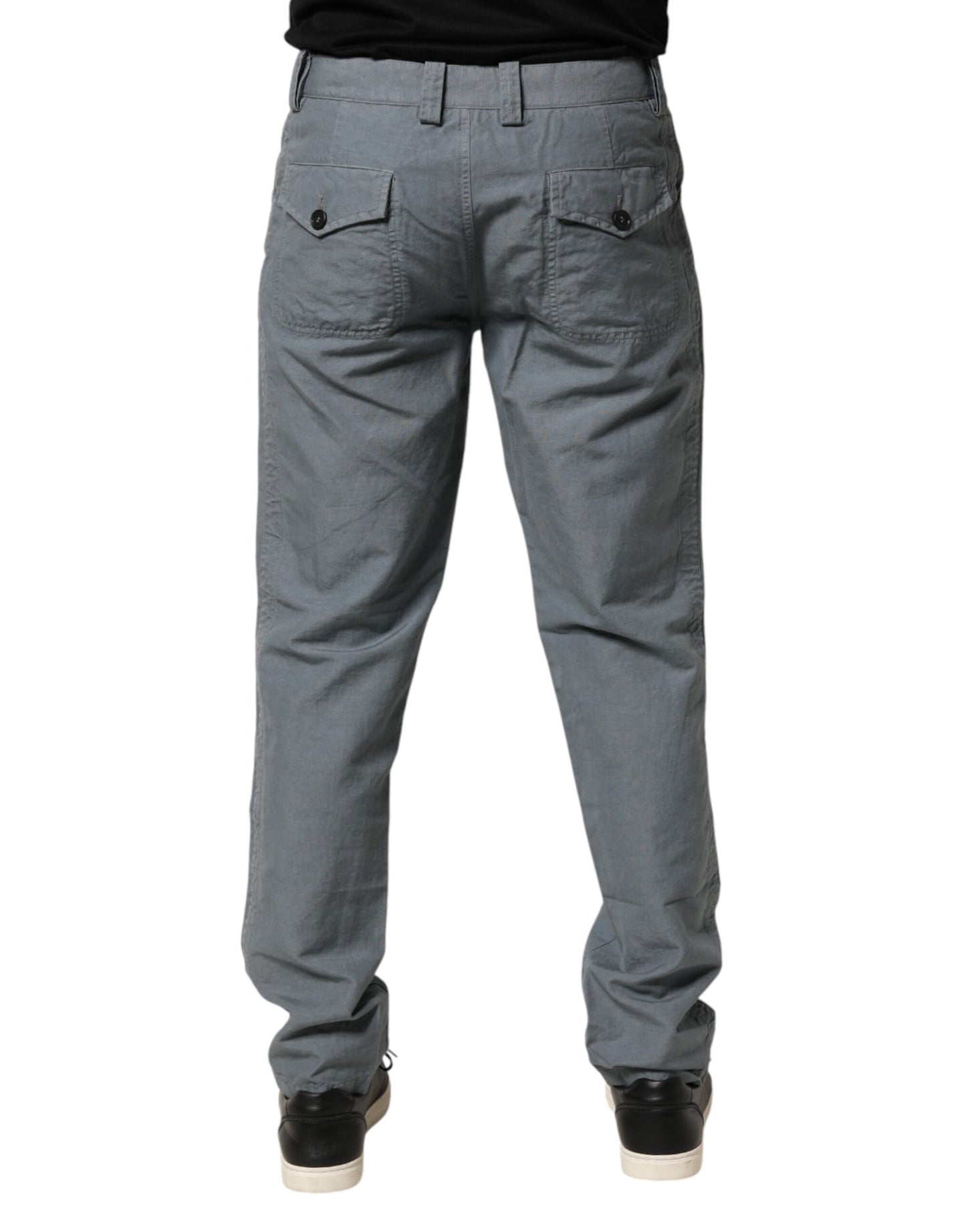 Gray Cotton Regular Fit Men Denim Trouser Jeans