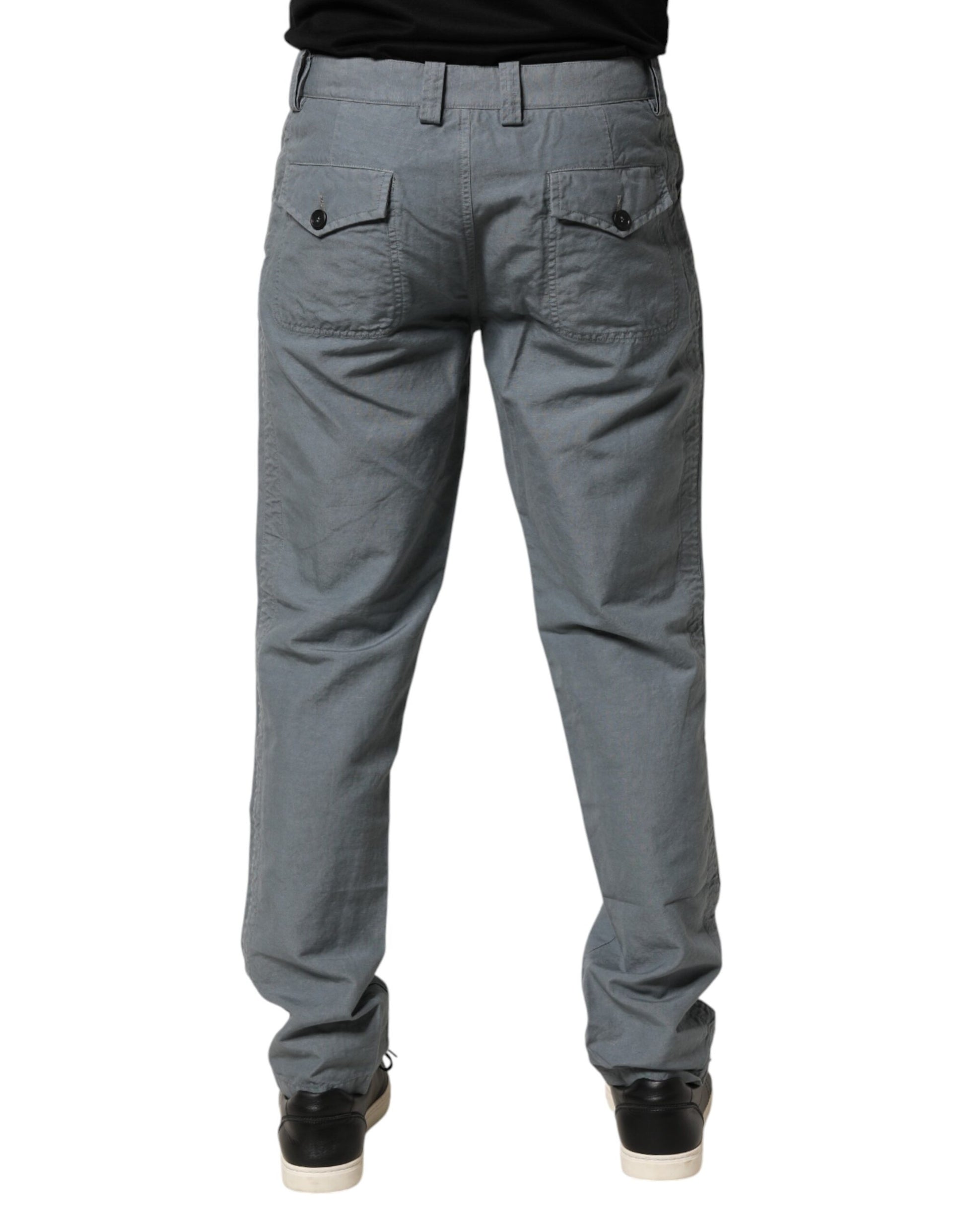 Gray Cotton Regular Fit Men Denim Trouser Jeans
