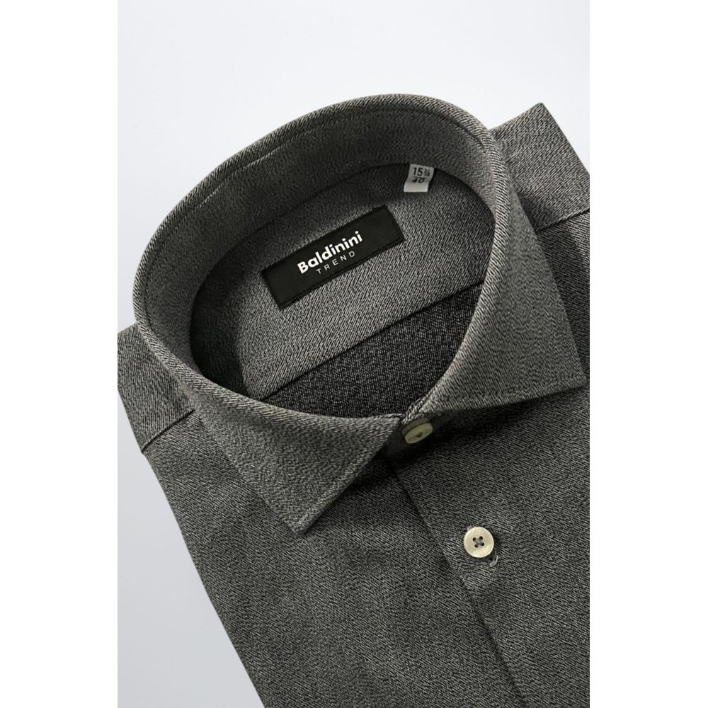 Gray Cotton Men Shirt