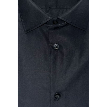 Black Cotton Men Shirt