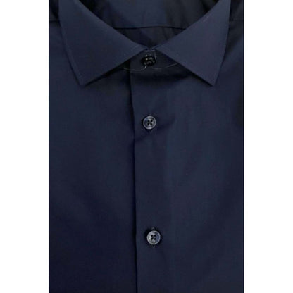 Blue Cotton Men Shirt