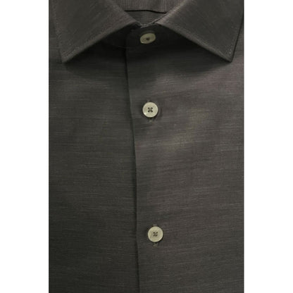 Gray Cotton Men Shirt