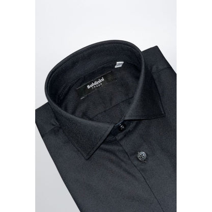 Black Cotton Men Shirt