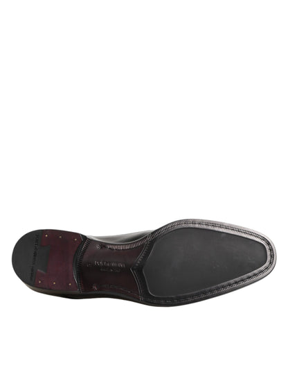 Black Calfskin Leather Derby Dress Shoes