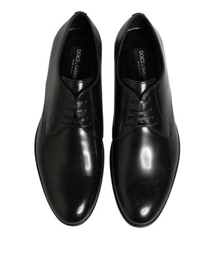 Black Calfskin Leather Derby Dress Shoes