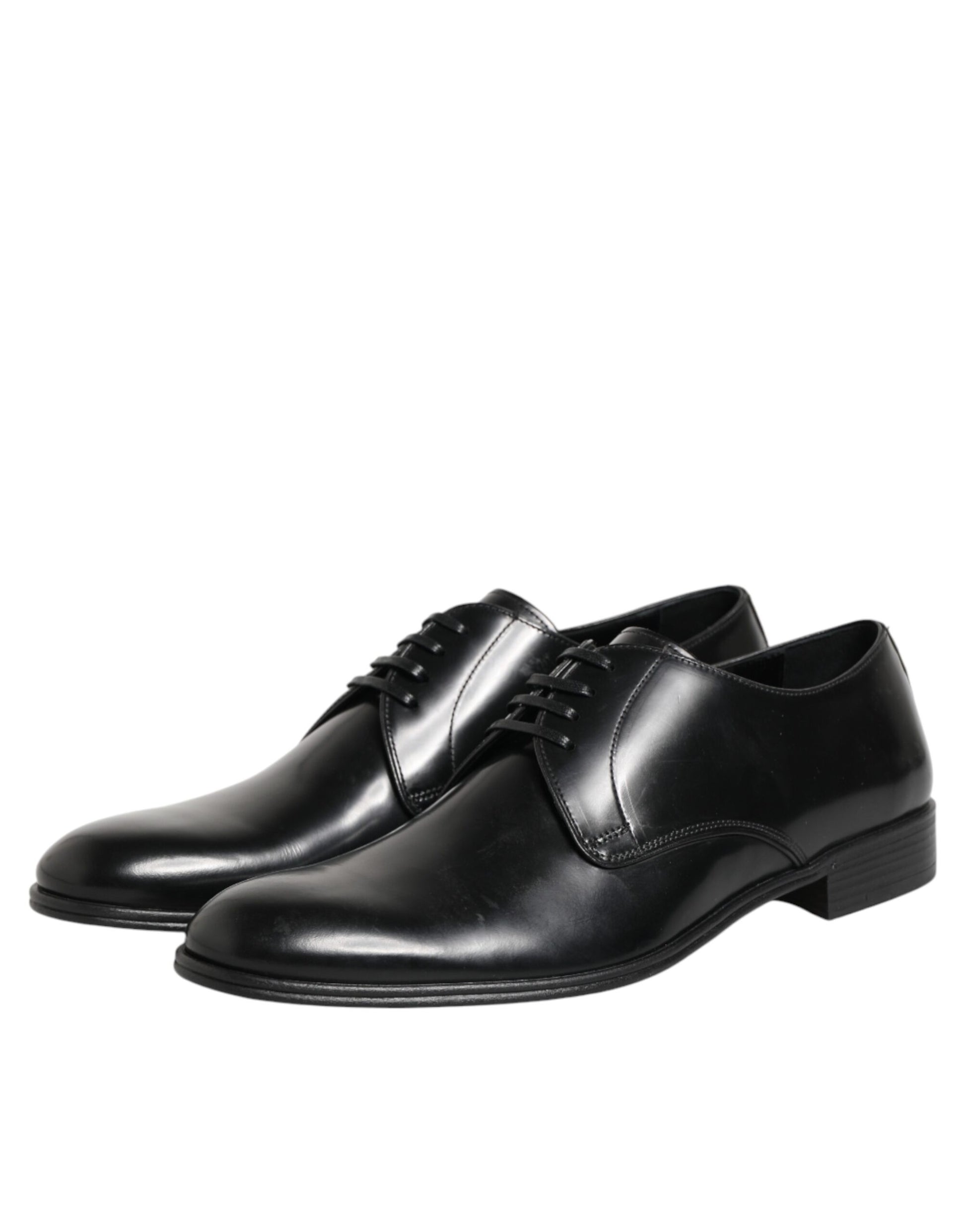 Black Calfskin Leather Derby Dress Shoes