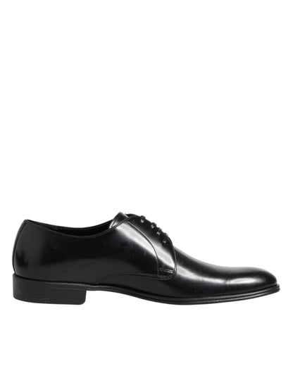 Black Calfskin Leather Derby Dress Shoes