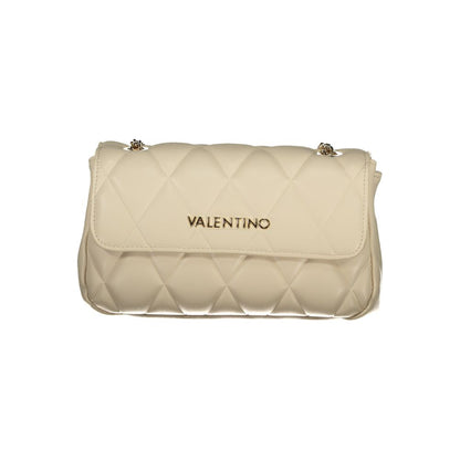 Beige Polyurethane Women Handbag