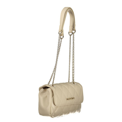 Beige Polyurethane Women Handbag