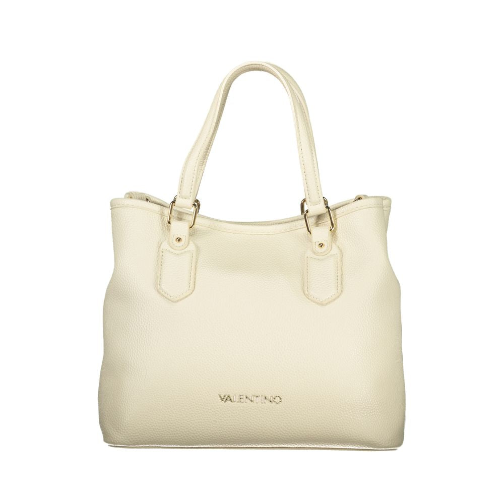Beige Polyurethane Women Handbag