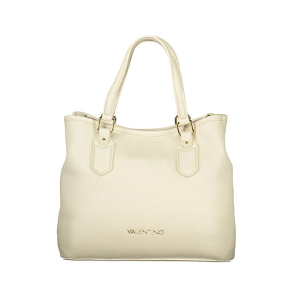 Beige Polyurethane Women Handbag