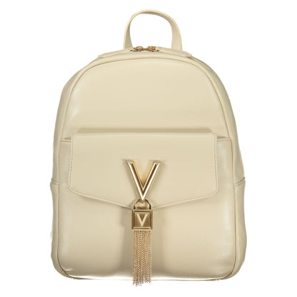 Beige Polyurethane Women Backpack