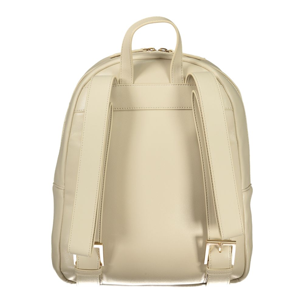 Beige Polyurethane Women Backpack