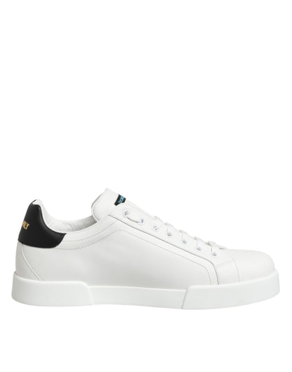 White Leather #DGFAMILY Men Sneakers Shoes