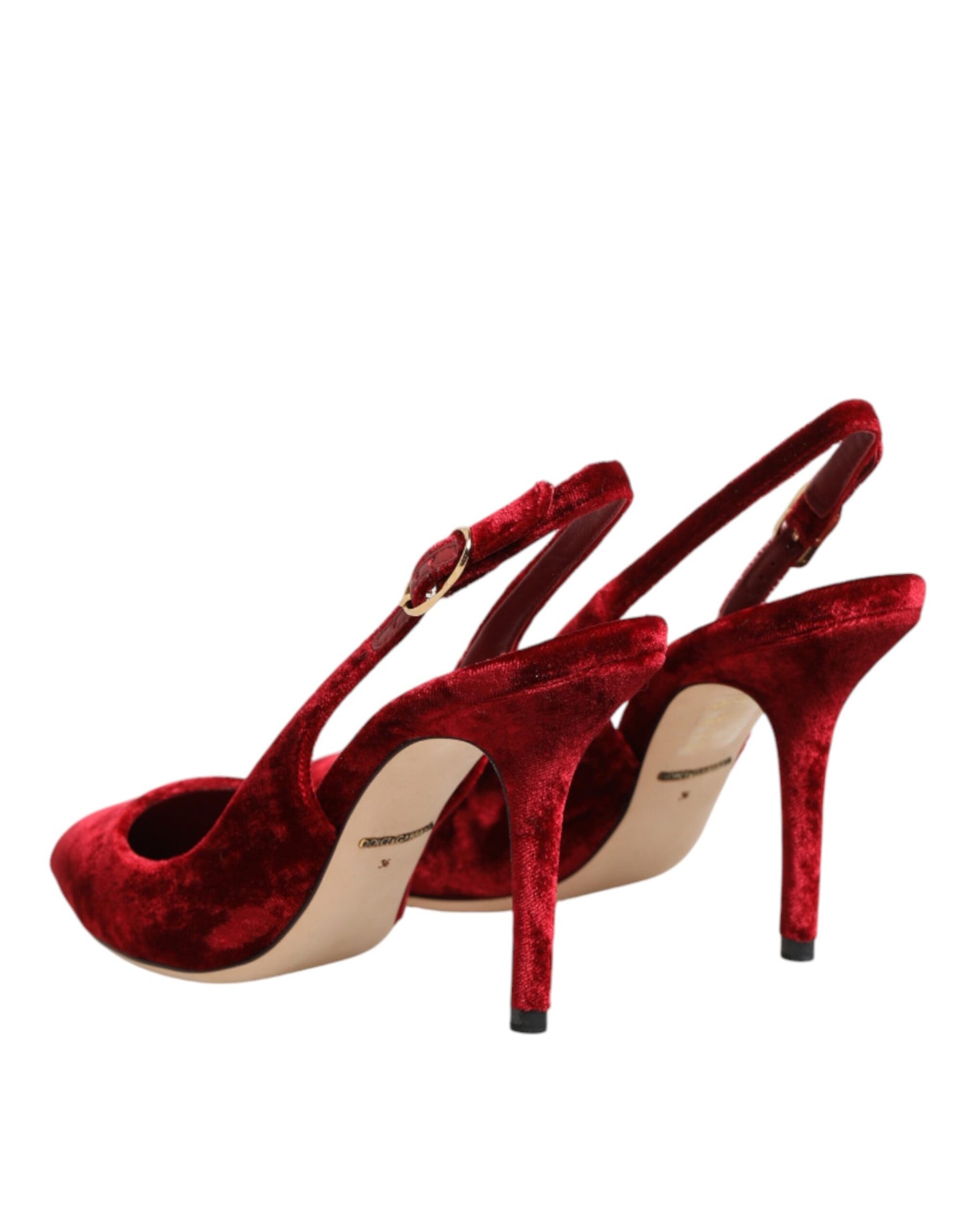 Red Suede High Heels Slingbacks Sandals Shoes