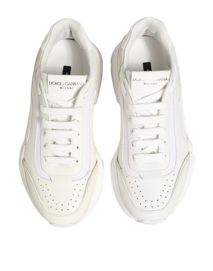 White Leather Daymaster Low Top Sneakers Shoes