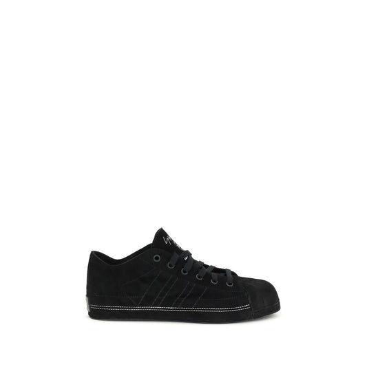 Black Leather Low Top Sneakers