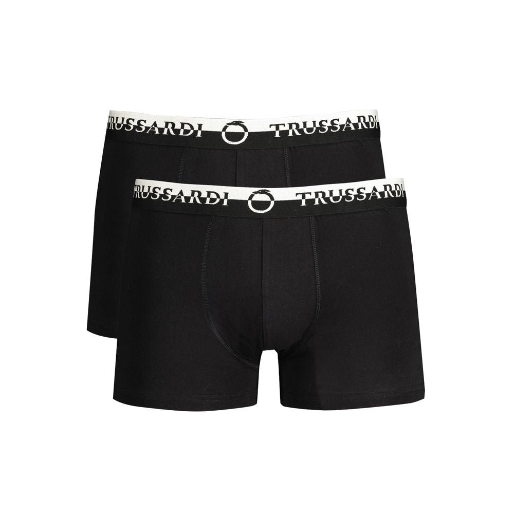 Black Cotton Men's Boxer Briefs