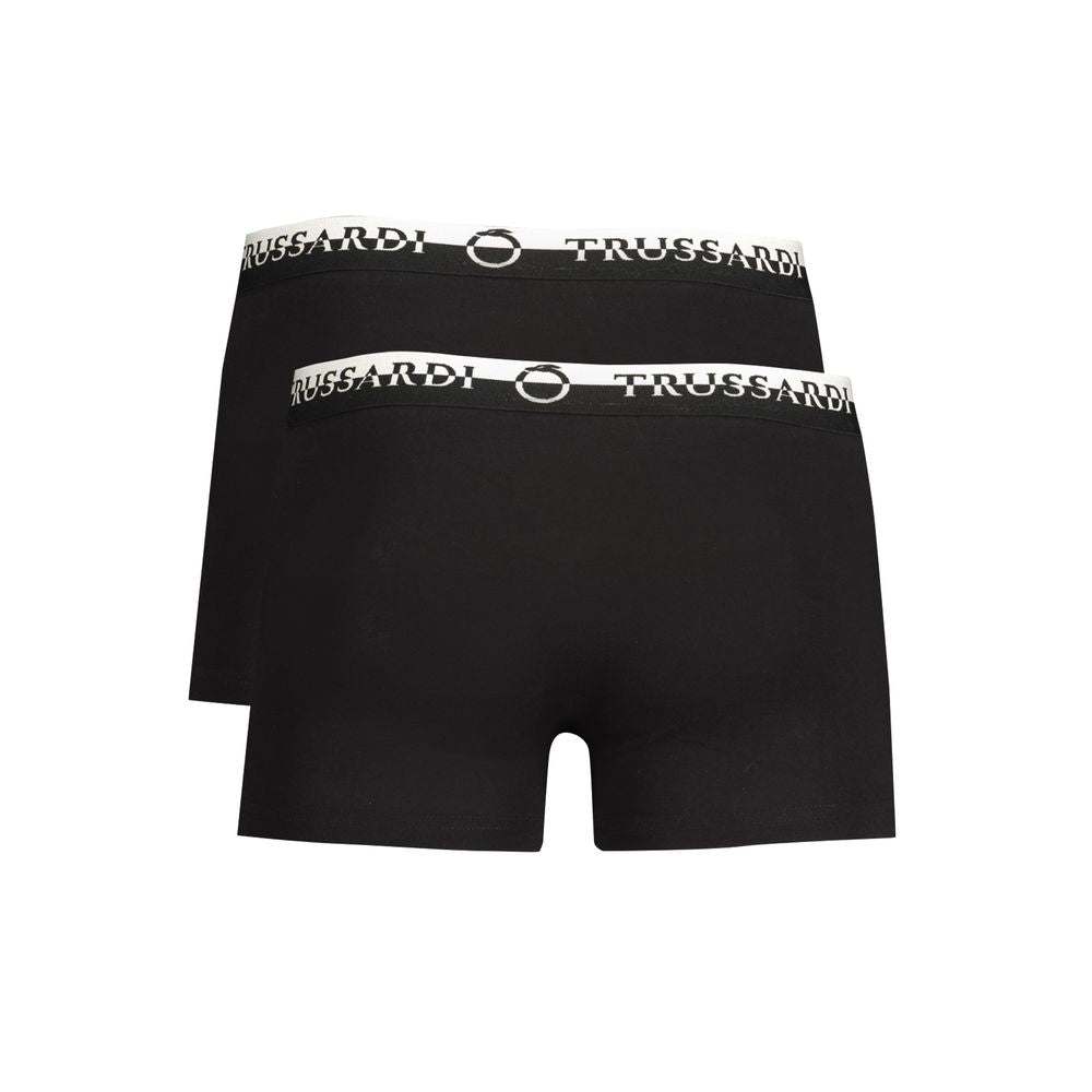Black Cotton Men's Boxer Briefs