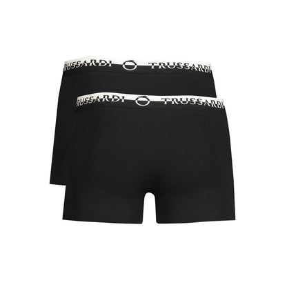 Black Cotton Men's Boxer Briefs