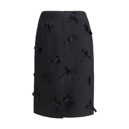 Black Acetate Midi Skirt