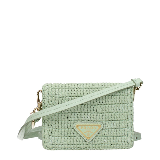 Green Raffia Crossbody Bag