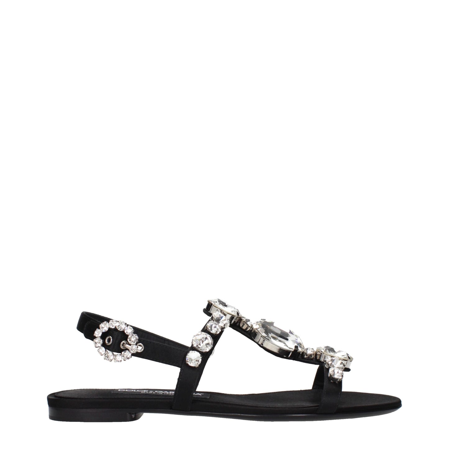 Black Satin Sandals